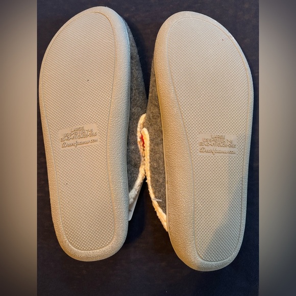 🩶🩶Dearfoams Gray Slippers with Cream Lining size US 9-10🩶❤️‍🔥 - Picture 4 of 9